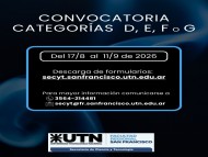 Convocatoria Categor&iacute;as D, E, F, G